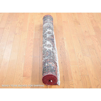 Persian Wool Hand Knotted Rug Red Navy Blue 4.0X7.0 -O080574