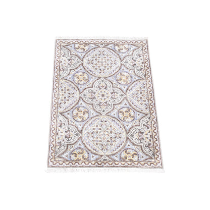 Transitional Wool & Silk Hand Knotted Rug Brown No Border 2.1X3.1 -O080576