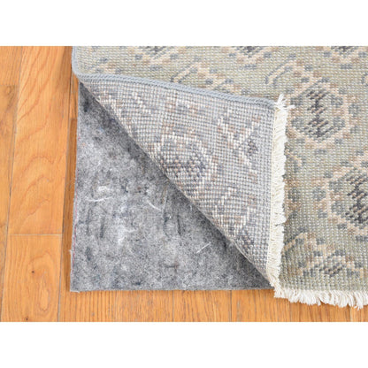 Oushak And Peshawar Wool Hand Knotted Rug Grey No Border 2.0X3.0 -O080578