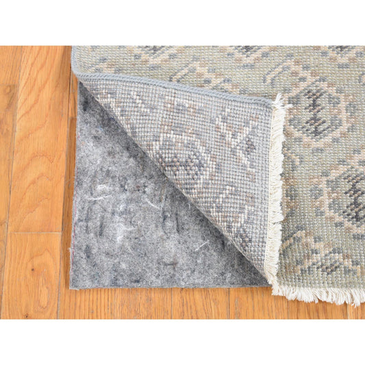 Oushak And Peshawar Wool Hand Knotted Rug Grey No Border 2.0X3.0 -O080578