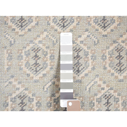 Oushak And Peshawar Wool Hand Knotted Rug Grey No Border 2.0X3.0 -O080578