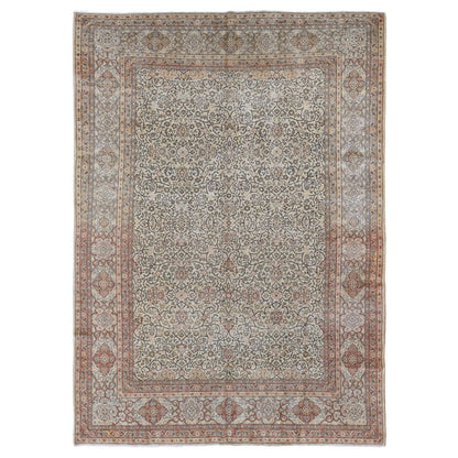 Antique Wool Hand Knotted Rug Beige Beige 8.6X12.1 -O080589