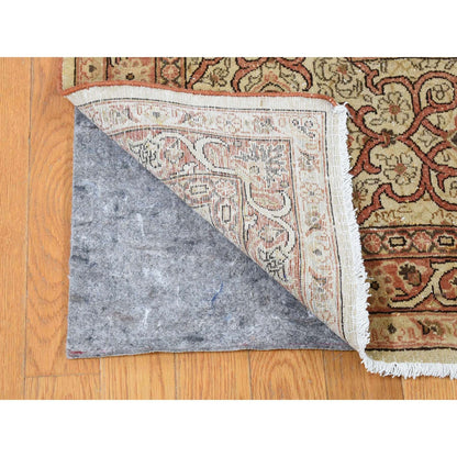 Antique Wool Hand Knotted Rug Beige Beige 8.6X12.1 -O080589