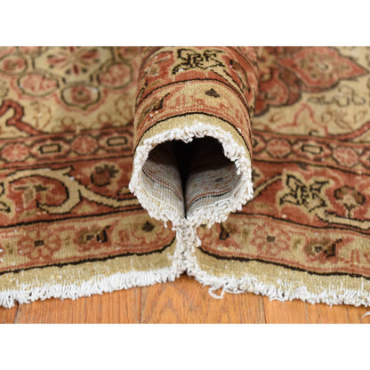 Antique Wool Hand Knotted Rug Beige Beige 8.6X12.1 -O080589