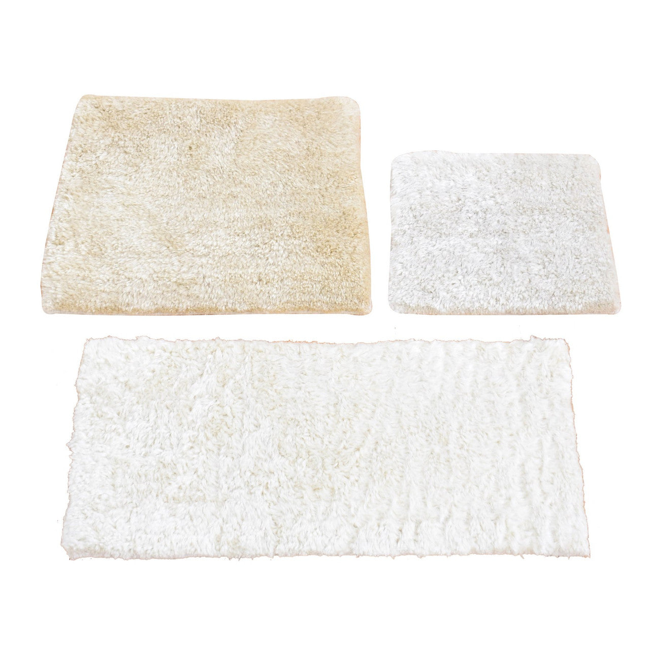 Ivory 1'0" x 2'1" Modern and Contemporary Hand knotted Wool Rug - Sku: O080596