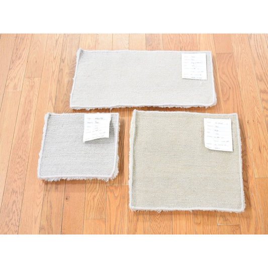 Modern and Contemporary Wool Hand Knotted Rug Ivory No Border 1.0X2.1 -O080596