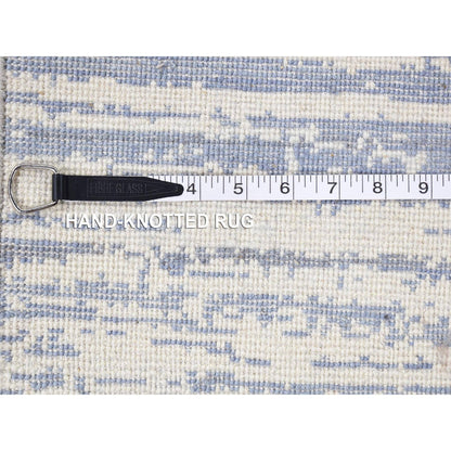 Modern and Contemporary Wool & Silk Hand Knotted Rug Ivory No Border 2.0X2.1 -O080597