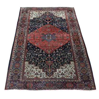 Persian Wool Hand Knotted Rug Blue Midnight Blue 4.2X6.6 -O080601