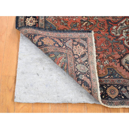 Persian Wool Hand Knotted Rug Red Midnight Blue 4.1X6.4 -O080602