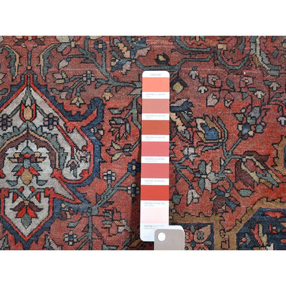 Persian Wool Hand Knotted Rug Red Midnight Blue 4.1X6.4 -O080602