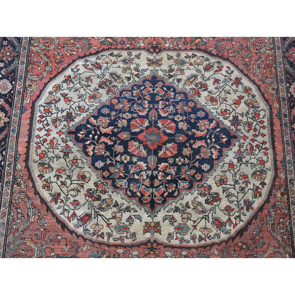 Persian Wool Hand Knotted Rug Red Midnight Blue 4.1X6.4 -O080602