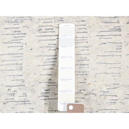 Modern and Contemporary Wool Hand Knotted Rug Ivory No Border 2.2X3.0 -O080603