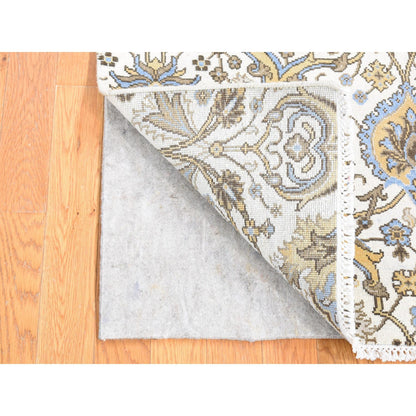 Rajasthan Wool Hand Knotted Rug Ivory No Border 2.0X3.2 -O080606