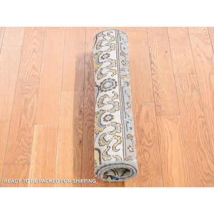 Rajasthan Wool Hand Knotted Rug Grey No Border 2.0X3.2 -O080613