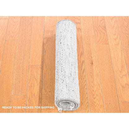 Modern and Contemporary Wool Hand Knotted Rug Grey No Border 2.0X3.0 -O080625