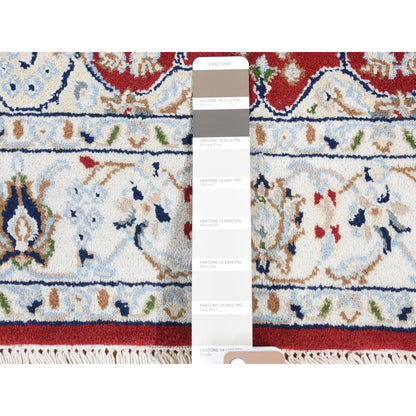 Fine Oriental Wool Hand Knotted Rug Red Ivory 3.1X3.2 -O080626