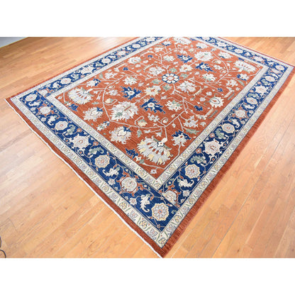 Heriz Wool Hand Knotted Rug Red Midnight Blue 10.0X13.10 -O080627