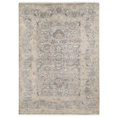 Oushak And Peshawar Wool & Pure Silk Hand Knotted Rug Green Aqua Form 10.0X14.0 -O080640