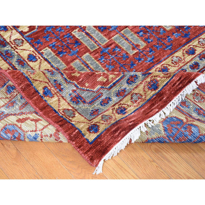 Mamluk Wool Hand Knotted Rug Red Silver 10.0X14.3 -O080641