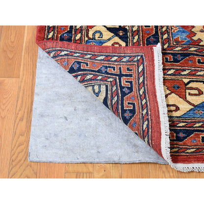 Tribal & Geometric Wool Hand Knotted Rug Red Ivory 10.0X14.0 -O080642