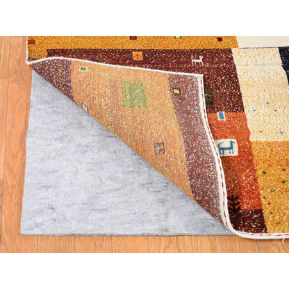 Modern and Contemporary Wool Hand Knotted Rug Ivory Multicolored 9.8X13.5 -O080646