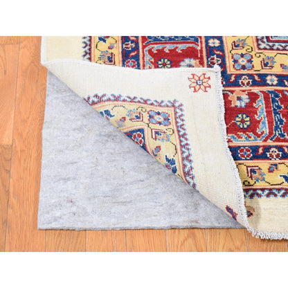 Kazak Wool Hand Knotted Rug Ivory Red 10.0X13.3 -O080649