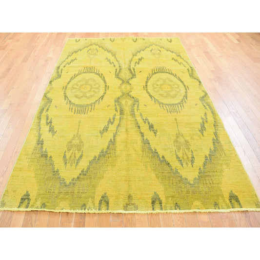Oushak And Peshawar Wool Hand Knotted Rug Yellow No Border 6.2X9.2 -O080655