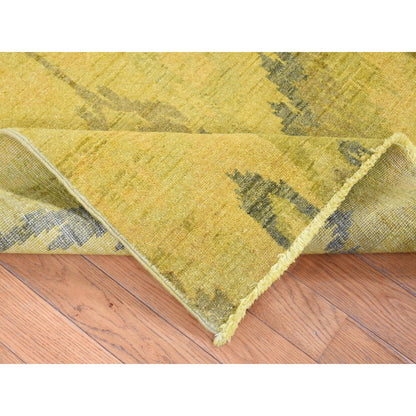 Oushak And Peshawar Wool Hand Knotted Rug Yellow No Border 6.2X9.2 -O080655