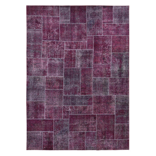 Overdyed & Vintage Wool Hand Knotted Rug Red No Border 9.1X12.10 -O080662