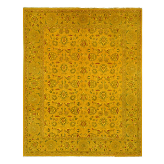 Overdyed & Vintage Wool Hand Knotted Rug Yellow Yellow 8.2X10.1 -O080667