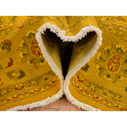 Overdyed & Vintage Wool Hand Knotted Rug Yellow Yellow 8.2X10.1 -O080667