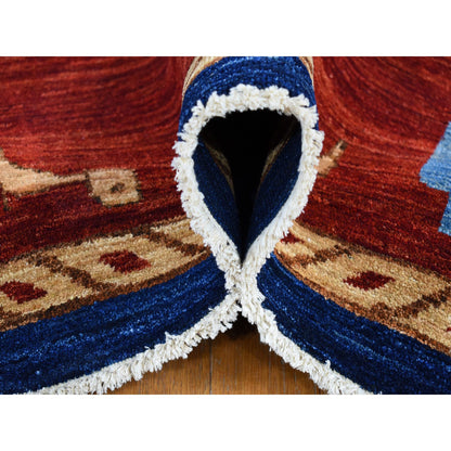 Fine Oriental Wool Hand Knotted Rug Red Blue 10.3X14.0 -O080673