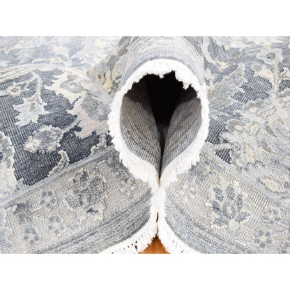 Oushak And Peshawar Wool & Silk Hand Knotted Rug Grey Light Gray 8.0X10.2 -O080682