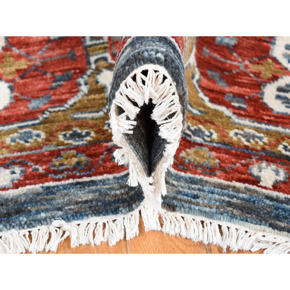 Mamluk New Zealand Wool Hand Knotted Rug Grey Gold 10.2X14.2 -O080685