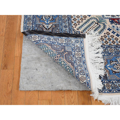 Fine Oriental Wool & Silk Hand Knotted Rug Red Gray 7.3X10.9 -O080712