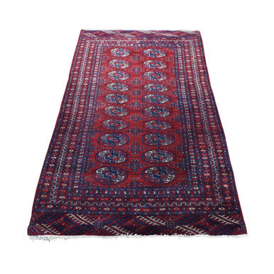 Antique Wool Hand Knotted Rug Red Red 3.1X5.4 -O080719