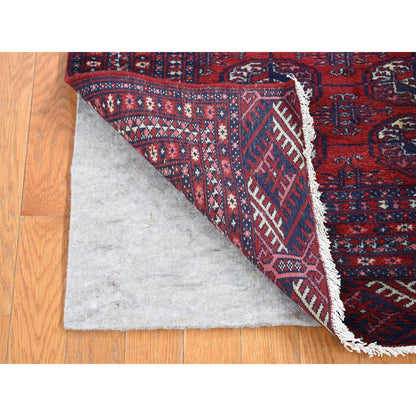 Antique Wool Hand Knotted Rug Red Red 3.1X5.4 -O080719
