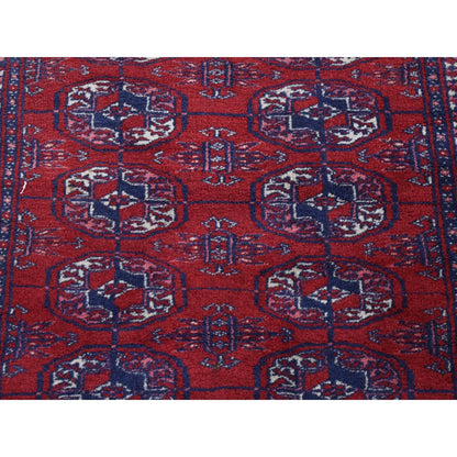 Antique Wool Hand Knotted Rug Red Red 3.1X5.4 -O080719