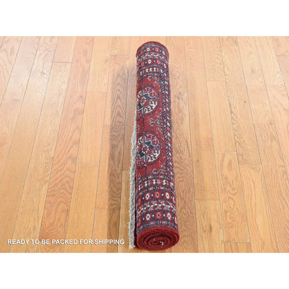 Antique Wool Hand Knotted Rug Red Red 3.1X5.4 -O080719