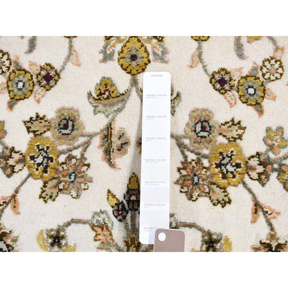 Rajasthan Wool & Silk Hand Knotted Rug Ivory Red 4.0X6.2 -O080720