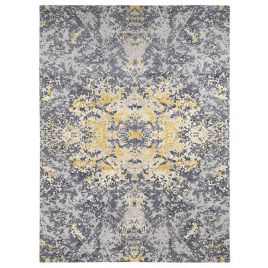 Modern and Contemporary Wool & Silk Hand Knotted Rug Grey No Border 10.0X13.10 -O080727