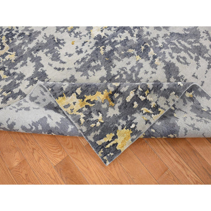 Modern and Contemporary Wool & Silk Hand Knotted Rug Grey No Border 10.0X13.10 -O080727