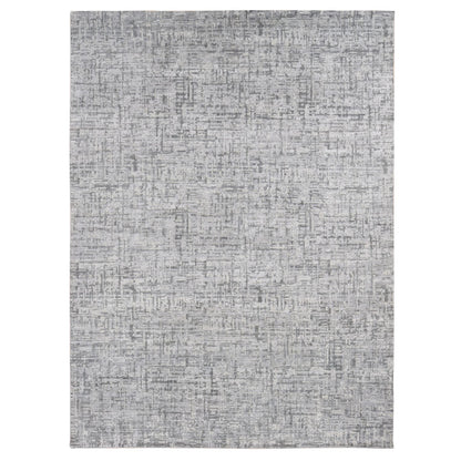 Modern and Contemporary Wool & Silk Hand Knotted Rug Grey No Border 9.2X12.3 -O080730