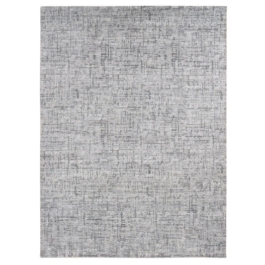 Modern and Contemporary Wool & Silk Hand Knotted Rug Grey No Border 9.2X12.3 -O080730