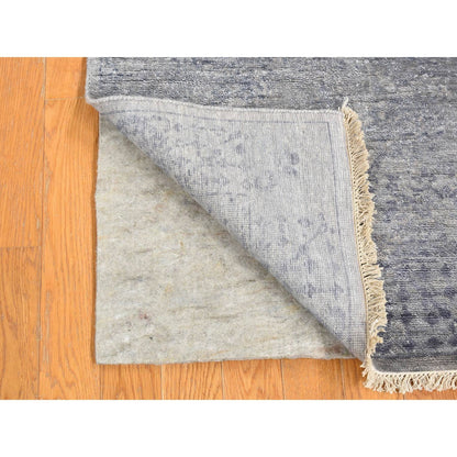 Modern and Contemporary Silk Hand Knotted Rug Grey Gray 2.6X5.10 -O080745
