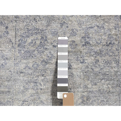 Modern and Contemporary Silk Hand Knotted Rug Grey Gray 2.6X5.10 -O080745