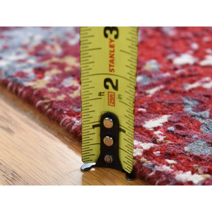 Modern and Contemporary Wool & Silk Hand Knotted Rug Red No Border 2.1X3.0 -O080746