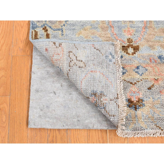 Oushak And Peshawar Wool Hand Knotted Rug Blue No Border 3.0X3.0 -O080750