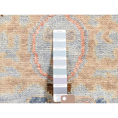 Oushak And Peshawar Wool Hand Knotted Rug Blue No Border 3.0X3.0 -O080750