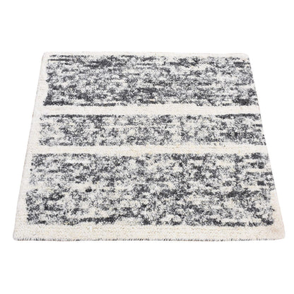 Modern and Contemporary Wool Hand Knotted Rug Black No Border 3.0X3.0 -O080751